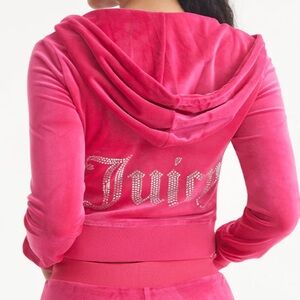 Juicy Couture OG Big Bling Velour Hoodie Free Love